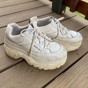 Naked Wolf sporty white leather